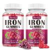 (2 Pack) Iron Gummies Supplement for Women & Men, Iron Supplements for Anemia with Vitamin C, B12, Folate-Blood Builder & Energy Support for Iron Deficiency - Grape Flavor, Vegan, 120 Gummies view 1