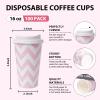 Tamone 100 PACK 16OZ Disposable Coffee Cups with Lids, To Go Coffee Cups with Lids Leak Proof, Pink Paper Cups for Cold/Hot Beverage Chocolate Cocoa for Home Office Party view 2