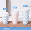 Tamone 100 PACK 16OZ Disposable Coffee Cups with Lids, To Go Coffee Cups with Lids Leak Proof, Pink Paper Cups for Cold/Hot Beverage Chocolate Cocoa for Home Office Party view 4