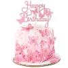 13pcs Happy Birthday Cake Topper for Girls Women's Pink Cake Decorations Wedding Butterfly Beautiful Glitter Butterfly Party Supplies Cupcake Decorators Suitable for Girls Birthday Celebrations view 1