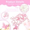 13pcs Happy Birthday Cake Topper for Girls Women's Pink Cake Decorations Wedding Butterfly Beautiful Glitter Butterfly Party Supplies Cupcake Decorators Suitable for Girls Birthday Celebrations view 3