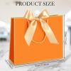 Silkfly Thank You Gift Bags with Handle 12x10x4'' Welcome Return Gifts Bag with Bow Ribbon for Wedding Bridesmaid Baby Shower Birthday Housewarming Employee Appreciation Day(Orange, Gold,12 Pcs) view 2