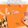 Silkfly Thank You Gift Bags with Handle 12x10x4'' Welcome Return Gifts Bag with Bow Ribbon for Wedding Bridesmaid Baby Shower Birthday Housewarming Employee Appreciation Day(Orange, Gold,12 Pcs) view 4