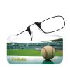 Always With You ThinOptics Readers - Armless On-Nose Reading Glasses - Slim Printed Case Attaches to Phone or Fits in Wallet - Baseball Field 2.5x view 2