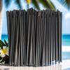 200 Pcs Snow Cone Spoon Straws Flexible Disposable Drinking Straws Drink Stir Sticks Summer Straws For Slushie Milkshakes Shaved Ice Black view 4