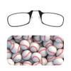 Always With You ThinOptics Readers - Armless On-Nose Reading Glasses - Slim Printed Case Attaches to Phone or Fits in Wallet - Baseballs 1.5x