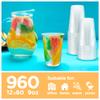 Diplastible 960 Pack 9 oz Clear Plastic Cups for Parties, Disposable Drinking Cups for Birthday Party Supplies, Office, Home, Events, or Picnics view 4