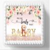 1/2 Sheet Can Bearly Wait Baby Shower Teddy Bear Theme Edible Image Edible Cake Topper Frosting Sheet Icing Paper Cake Decoration Edible Cake Sticker Decal view 1