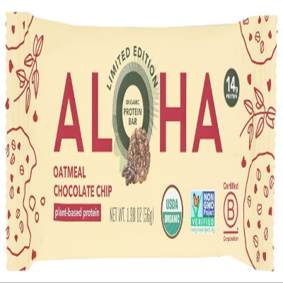 Aloha, Bar Protein Oatmeal Chocolate Chip Organic Sgl, 1.98 Ounce