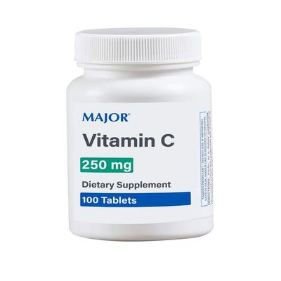 AmeriCan Goods Major Vitamin C 100 Tablets 250mg Dietary Supplement for Adults Tablets Vitamin-C (as Ascorbic Acid) Free Gluten & Lactose