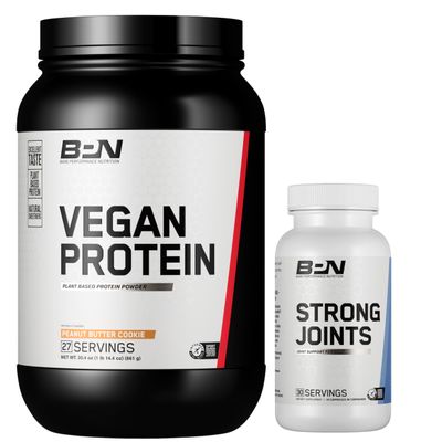BARE PERFORMANCE NUTRITION BPN Vegan Peanut Butter Cookie Protein + Strong Joints Bundle