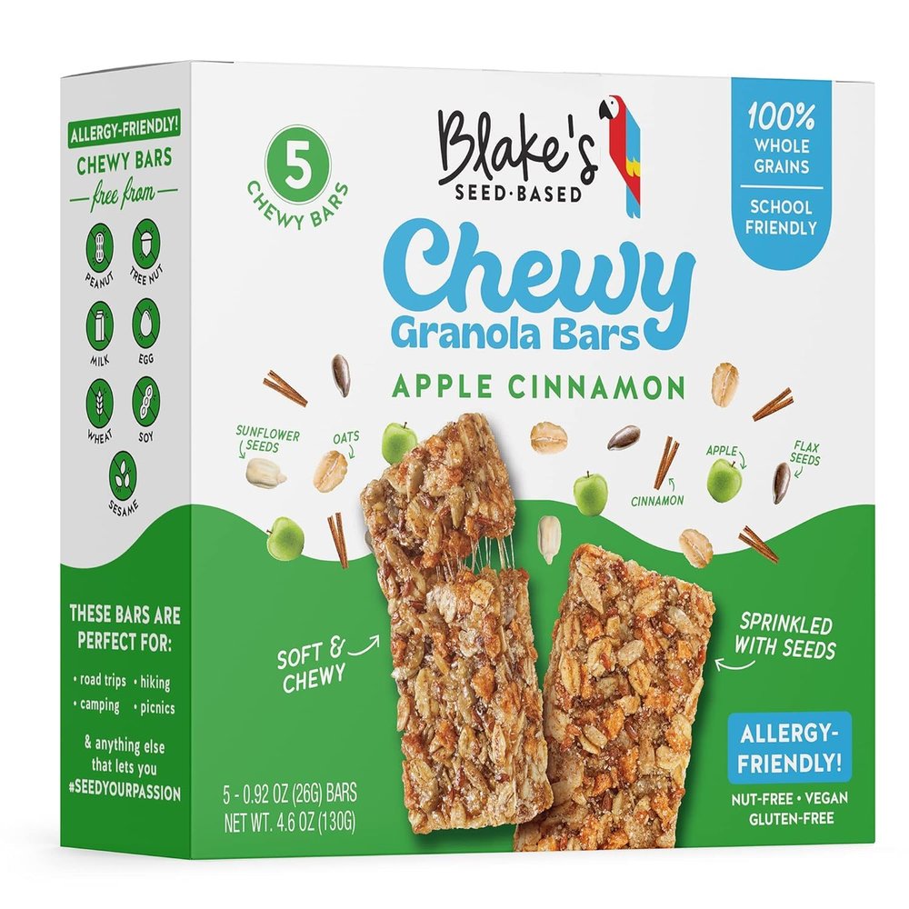 NineLife Basics Blakes Seed Base.d Chewy Apple Cinnamon Bars 4.6 Oz (Pack of 6)