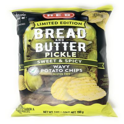 HEB HEB Wavy Potato Chips  Bread & Butter Pickle 7oz - 1 bag