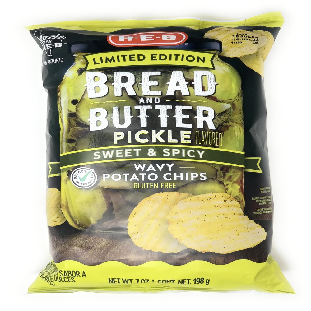 HEB HEB Wavy Potato Chips  Bread & Butter Pickle 7oz - 1 bag