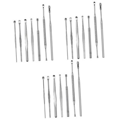 FRCOLOR 21pcs Stainless Steel Ear Wax Kit Ear Cleaning Tools for Home Use Storage Box for Family