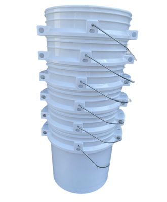 Lee Fisher Sports 3.5 Gallon White Ismart Bucket 6 Pack Without Lids - Sturdy and Reliable Utility Buckets