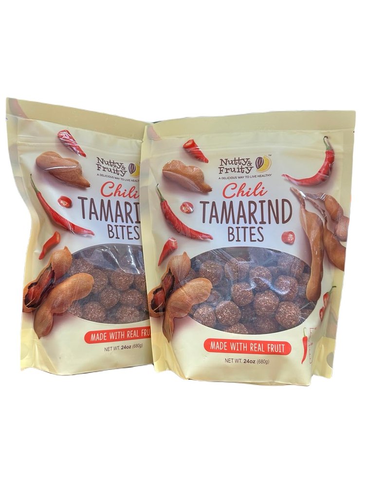 NineLife Basics Nutty and Fruity, Chili Tamarind Bites, 24 oz (Pack of 2) (Total 48 oz)