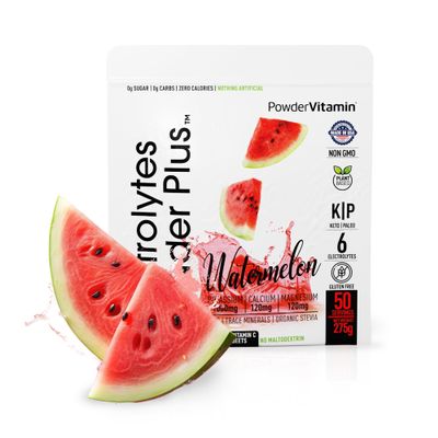 Electrolytes Powder Plus (50 Servings), 0 Calorie Keto, 0 Sugar, No Maltodextrin,1000mg Potassium,120mg Calcium,120mg Magnesium, Hydration Powder (50 Servings, Watermelon)