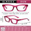 Hubeye Oprah Style Reading Glasses for Women Men Blue Light Blocking Computer Square Readers with Spring Hinge (Black+Floral+Rose Red,+3.5) view 3