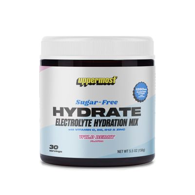UPPERMOST Hydrate Hydration Keto Electrolytes Powder No Sugar Drink Mix - Naturally Flavored & sweetened - with Vitamin C, B6, B12 & Zinc - 30 Servings (Wild Berry)