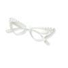Melrose Rhinestone Reading Glasses for Women Cat Eye Computer Blue Light Blocking Cute Pearl Readers Glasses Y05 (WHITE, 2.5, x) view 1