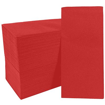 100 Pack Linen-Feel Red Napkins Disposable Guest Paper Valentines Red Hand Towels for Bathroom Soft Absorbent Dinner Paper Napkins Everyday Kitchen Cocktail Party Wedding