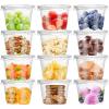 Qinsihwn 100 Pcs 8 OZ Disposable Plastic Cups with Flat Lids,Clear Portion Cups with Flat Lids,Clear Plastic Ice Cream Containers with Lid for Parfaits,Drink,Yogurt,Soups,Salad,Fruit(With Holes) view 1