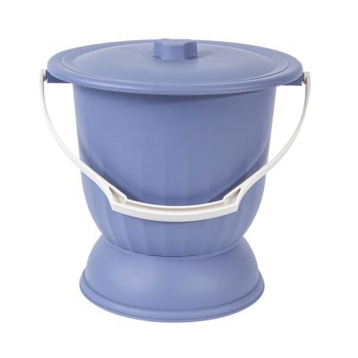SHIJT Urinal Bucket Chamber Pots for Women with Lid Spittoon Bucket Potty Portable Handheld Thick Pee Bucket Urine Pots Bed Pan for Elder Unisex(Color:Navy Blue,Size:27.5 * 25.8cm)