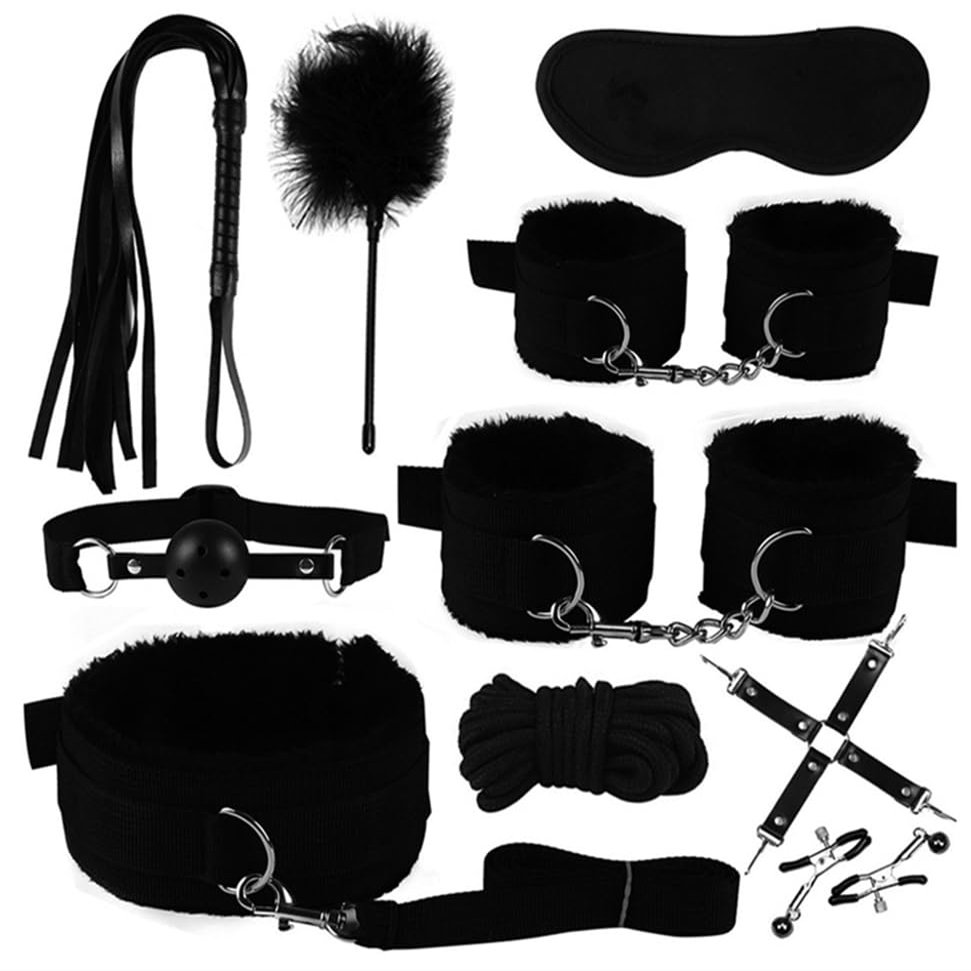 Bed Restraints Kit for Couple Under King Bed Straps Restraints Spreaders Bar Legs and Hands Sex Ties for Adult Play Ankles and Wrists for Men Sex Furniture for Adults Couples Bedroom Toy Sweater Black