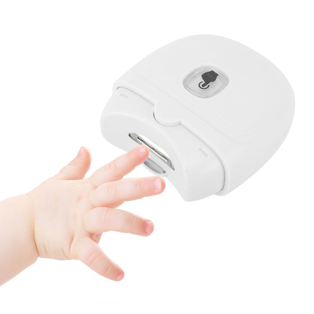 Electric utom tic N il Clipper with Light nd 2 Speeds, Fingern il Cuer, Re ble S fety B by N il Clippers for Kids, Seniors nd dult (White)