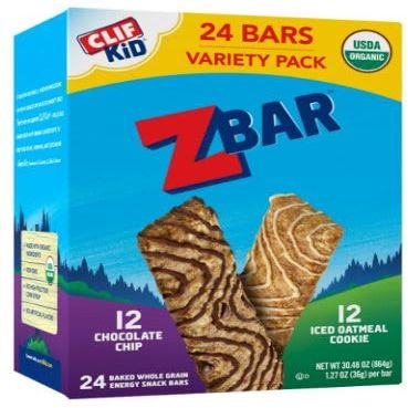 CLIF Kid Zbar - Iced Oatmeal Cookie/Chocolate Chip - Soft Baked Whole Grain Snack Bars - USDA Organic - Non-GMO - Plant-Based - 1.27 oz. (24 Pack)