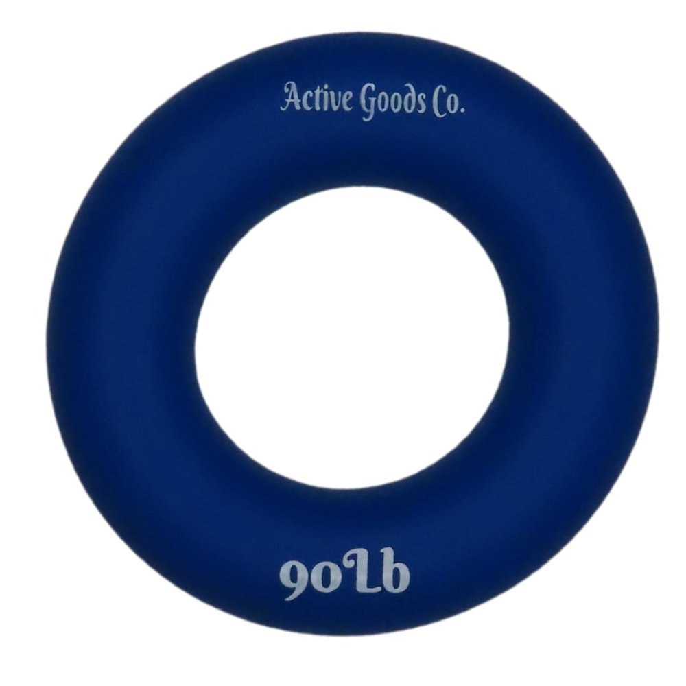 ActiveGoodsCo Hand & Forearm Exerciser - Single ring or Set, Resistance 10-120Lb, Diameter 2.5-3,5in. Visit to see more options (Single 90Lb-3.5in Blue)