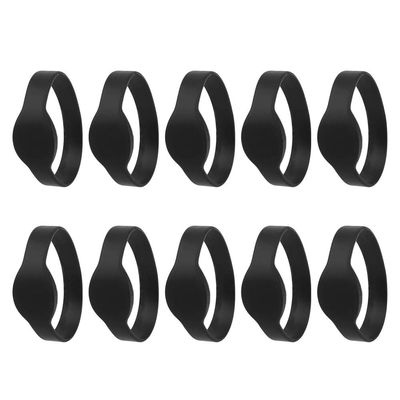Gonetre Ic Bracelet Wristband Card Access Control Card 10pcs 13.56mhz Wristband Silicone Bracelet Waterproof Ic Card for Swimming Pool Room (Black), Gonetrefbhpidyvk3-14