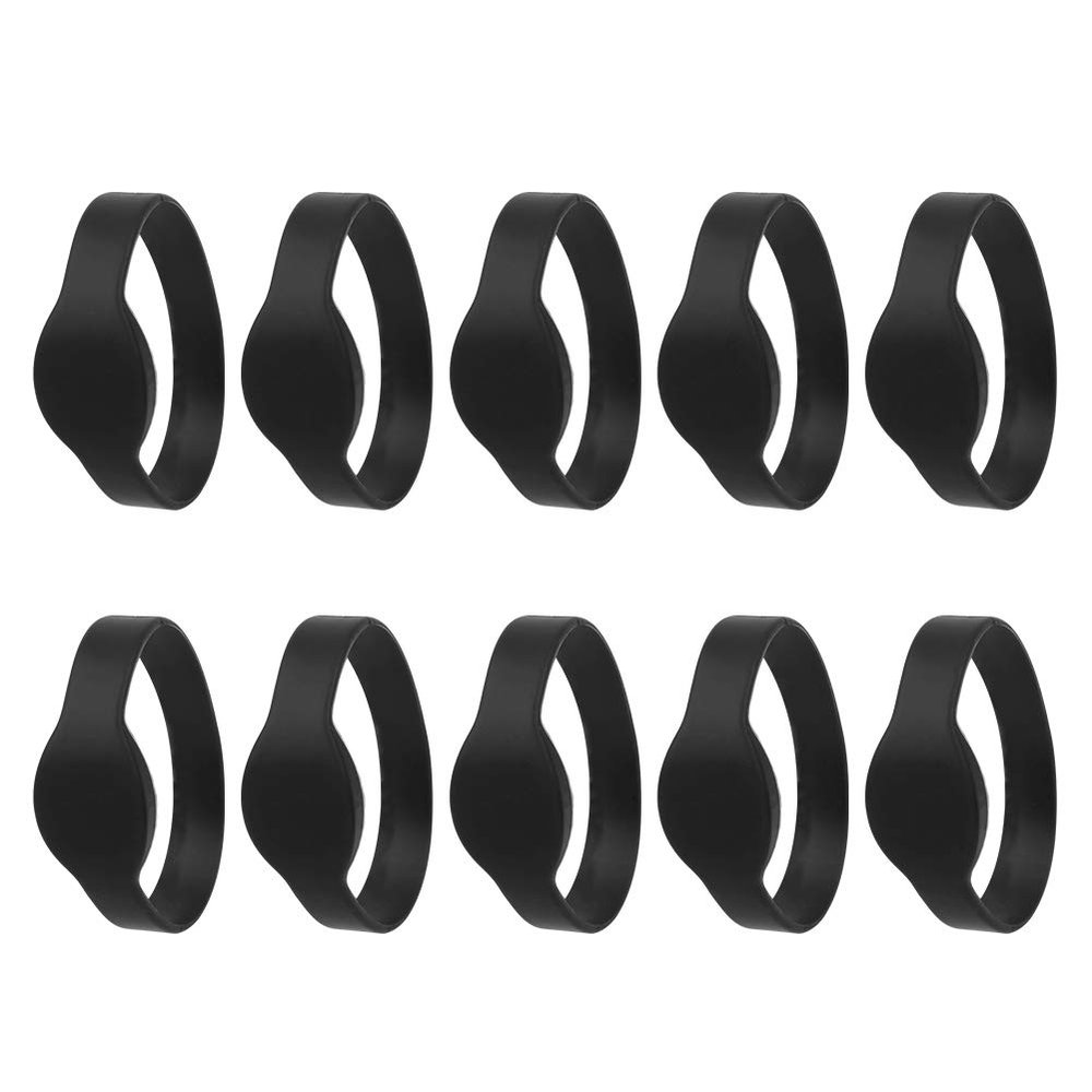 Gonetre Ic Bracelet Wristband Card Access Control Card 10pcs 13.56mhz Wristband Silicone Bracelet Waterproof Ic Card for Swimming Pool Room (Black), Gonetrefbhpidyvk3-14