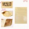 100pcs 100 Pack Clear Window Brown Kraft Paper for Zip Seed Packets Lock Food Storage Bags Zipper Lock Envelopes Resealable Heat Seal Pouch Coffee Packet 3.5x5.1inch view 4