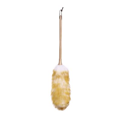 AthuaH Duster, Set Feather Duster 2 Pack Lambswool Duster, Pure Lambs Wool Duster with Wood Handle, Multifunction Home Office Furniture Car Cleaning Tool, 5 Size Handle Dusters(Size:Large)