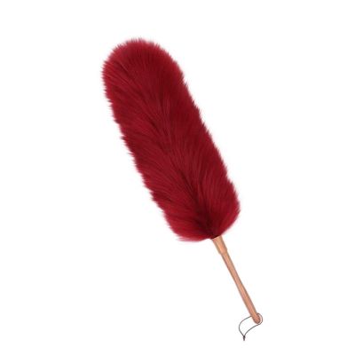 AthuAh Duster, Set Feather Duster Dust-Sweeping Feather Duster Car Feather Duster Dust-Sweeping Household Car Handle Dusters(Color:Red Wine Large)
