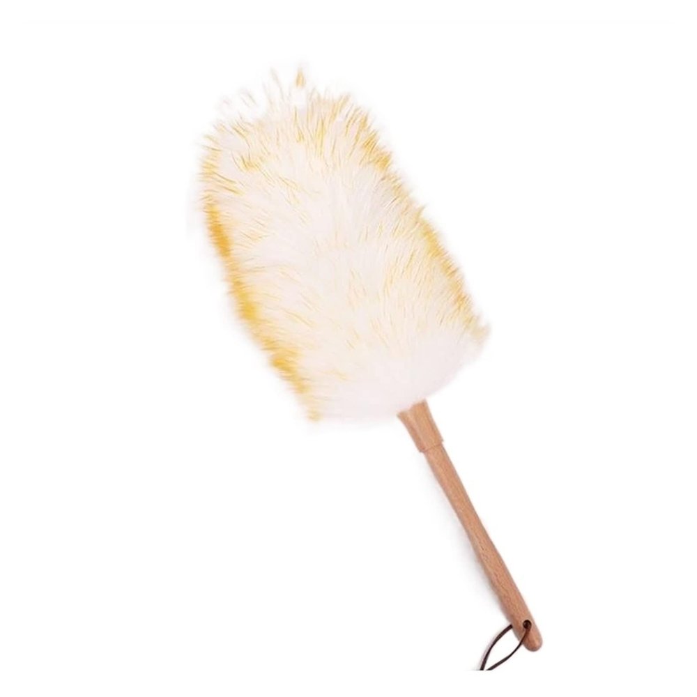 AthuAh Duster, Set Feather Duster Dust-Sweeping Feather Duster Car Feather Duster Dust-Sweeping Household Car Handle Dusters(Color:Yellow Hair Tip Medium)