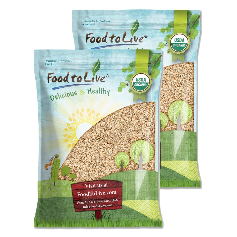 Food to Live Organic Rye Berries, 25 Pounds  Non-GMO, Kosher, Raw, Bulk Seeds, Product of the USA