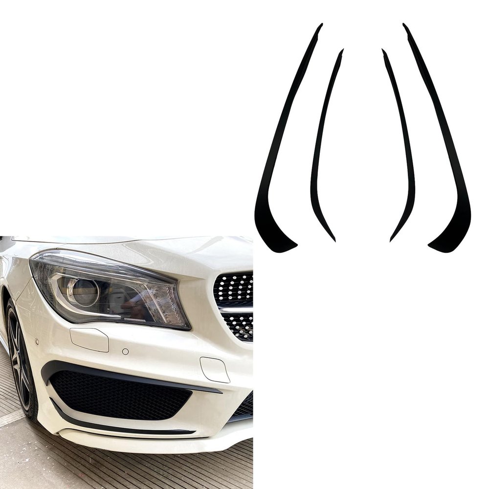 FALMDCQ Compatible with Benz CLA-Class C117 CLA200 260 CLA45 AMG 2013-2015, Front Bumper Side Air Knife Spoiler, Canard Splitter, Car Fog Light Trim, Exterior Decoration