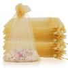 100PCS Organza Bags, 4x6 inch Small Mesh Sachets, Gold Sheer Wedding & Party Favor Bags for Candy, Jewelry, Bracelets and Small Gifts view 1