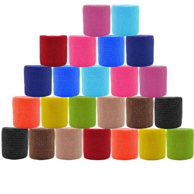 24 Pack Self Adhesive Bandage Wrap 2 Inch x 5 Yards Non-Woven Bandage,Vet Wrap Breathable Elastic Self-Adherent Tape for Stretch Athletic, Sports, Wrist, Ankle (Pets Too)(Mix)