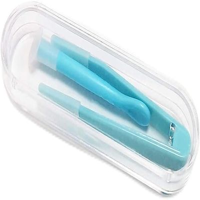 YuanHolumid Blue Contact Applicator, Inserter/Remover+Tweezer with Soft Tip, Contact Lens Remover Tool