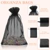 100PCS Organza Bags, 4x6 inch Small Mesh Bags Drawstring, Black Sheer Organza Bags, Party Favor Bags, Jewelry Gift Bags Candy Bags Present Bags for Wedding, Halloween, Wrapping Supplies, Small Gift view 3
