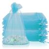 100PCS Organza Bags, 4x6 inch Small Mesh Bags Drawstring, Lake Blue Sheer Organza Bags, Party Favor Bags, Jewelry Gift Bags Candy Bags Sachet Bags for Wedding, Baby Shower, Christmas, Small Business view 1