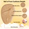 4 Pairs Metatarsal Pads Women & 4 Pairs Ball of Foot Cushions,Non-Sliding Insole Pads for Open Toe,Heel Pads Inserts for Too Big Shoe(Beige+Black) view 3