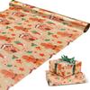 RayofSun Christmas Wrapping Paper,Gingerbread Man Candy Cane Gift Wrapping Paper Rolls,Vintage Kraft Gift Wrap Paper for Boys Girls Celebrating Xmas,1PC 17 in x 32 ft Mini Roll view 1