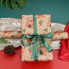 RayofSun Christmas Wrapping Paper,Gingerbread Man Candy Cane Gift Wrapping Paper Rolls,Vintage Kraft Gift Wrap Paper for Boys Girls Celebrating Xmas,1PC 17 in x 32 ft Mini Roll view 3