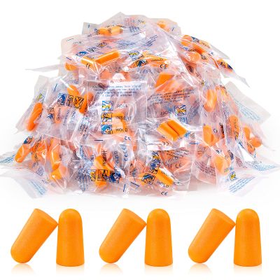 200 Pairs Earplugs for Noise Cancelling Individual Bagged Foam EarPlugs for Sleeping Work Snoring Sound Blocking Construction Loud Noise Reducing Earplugs Orange Color