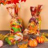 DERAYEE Thanksgiving Treat Bags - 180 Pcs Fall Cellophane Candy Bags with Maple Leaves, Turkey, Pumpkin Designs for Thanksgiving Party Supplies view 3